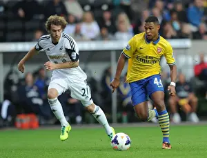 Swansea Prints: Serge Gnabry vs Jose Canas: Battle at Liberty Stadium - Swansea City vs Arsenal