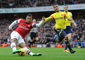 Arsenal V Sunderland 2013-14 Prints: Serge Gnabry vs. Liam Bridcutt: A Premier League Showdown at Emirates Stadium