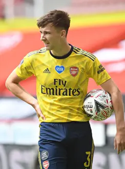 SHEFFIELD, ENGLAND - JUNE 28: Kieran Tierney of Arsenal during the FA Cup Fifth Quarter Final match between Sheffield