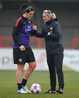 Arsenal Ladies V ASD Torres 2013 Prints: Shelley Kerr and Jennifer Beattie: Pre-Match Chat before Arsenal Ladies UEFA Women's Champions League Quarterfinal