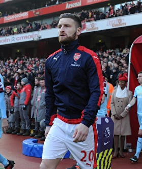 Images Dated 22nd January 2017: Shkodran Mustafi (Arsenal) before the match. Arsenal 2: 1 Burnley. Premier League