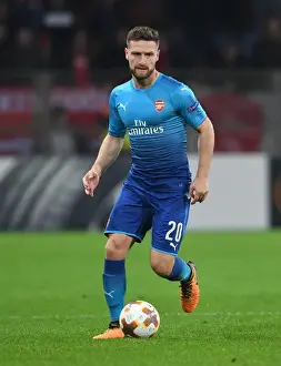 FC BATE Borisov V Arsenal 2017-18 Prints: Shkodran Mustafi: Arsenal's Defender in Action against BATE Borisov
