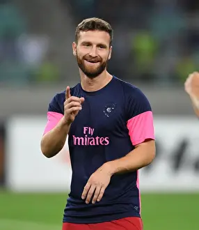 Qarabag V Arsenal 2018-19 Prints: Shkodran Mustafi: Arsenal's Defender Readies for UEFA Europa League Battle against Qarabag