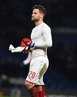 Chelsea V Arsenal - Carabao Cup 1/2 Final 1st Leg 2017-18 Prints: Shkodran Mustafi - Arsenal's Defensive Battle in Chelsea's Carabao Cup Semi-Final