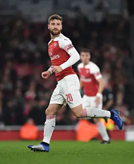 Arsenal V Blackpool Carabao Cup 2018-19 Prints: Shkodran Mustafi: Arsenal's Defensive Wall in Carabao Cup Clash Against Blackpool