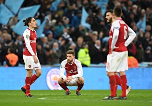 Arsenal V Manchester City - Carabao Cup Final 2018 Prints: Shkodran Mustafi: Arsenal's Defensive Wall in Carabao Cup Final Against Manchester City