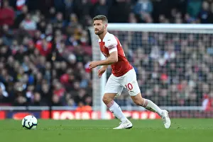 Arsenal V Everton 2018-19 Prints: Shkodran Mustafi Focuses in Arsenal's Battle Against Everton (2018-19)