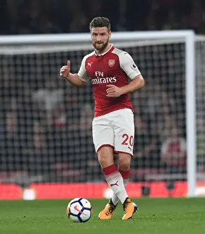 Arsenal V West Bromwich Albion 2017-18 Prints: Shkodran Mustafi Focuses in Arsenal's Battle Against West Bromwich Albion (2017-18)