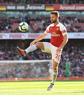 Arsenal V Watford 2018-19 Prints: Shkodran Mustafi Focuses in Arsenal's Clash Against Watford (2018-19)