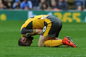 Shkodran Mustafi Focuses in Arsenal's Clash Against West Bromwich Albion, 2016-17