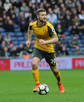 West Bromwich Albion V Arsenal 2016-17 Prints: Shkodran Mustafi Focuses in Arsenal's Premier League Clash Against West Bromwich Albion