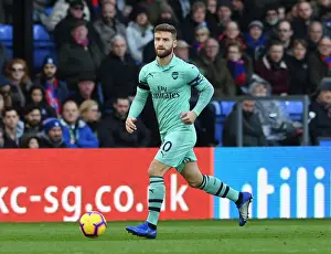 Shkodran Mustafi Focuses in Crystal Palace vs Arsenal Premier League Clash