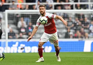 Newcastle United V Arsenal 2018-19 Prints: Shkodran Mustafi Focuses in Newcastle United vs Arsenal FC Clash (2018-19)