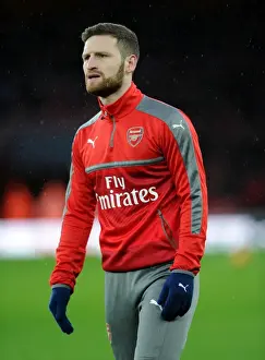 Arsenal V Crystal Palace 2016-17 Prints: Shkodran Mustafi Prepares for Arsenal's Clash Against Crystal Palace