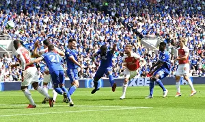Cardiff City V Arsenal 2018-19 Prints: Shkodran Mustafi Scores the Winning Goal: Cardiff City vs
