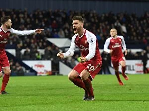West Bromwich Albion v Arsenal 2017-18 Collection: Shkodran Mustafi's Euphoric Goal Celebration: Arsenal's Victory over West Bromwich Albion (2017-18)