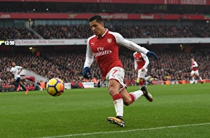 Arsenal V Tottenham Hotspur 2017-18 Prints: Showdown at Emirates: Alexis Sanchez vs. Tottenham in the Premier League Clash