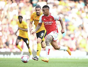 Arsenal V Wolverhampton Wanderers 2022-23 Prints: Showdown at Emirates: Gabriel Jesus vs