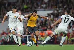 Arsenal V FC Basel 2016-17 Prints: Showdown at Emirates: Sanchez vs. Elyounoussi in Arsenal's Champions League Battle