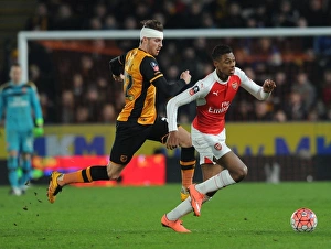 15/16 Hull City V Arsenal FA Cup Prints: Showdown at KC Stadium: Jeff Reine-Adelaide vs
