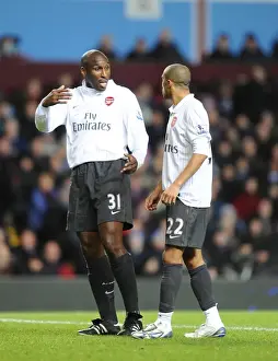 Aston Villa V Arsenal 2009-10 Prints: Silent Stalemate: Sol Campbell and Gael Clichy at Villa Park - Arsenal's Unbeaten Run Continues (0:0)