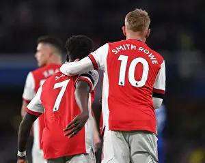 Smith Rowe and Saka Celebrate Arsenal's Victory: Chelsea vs Arsenal, Premier League 2021-22