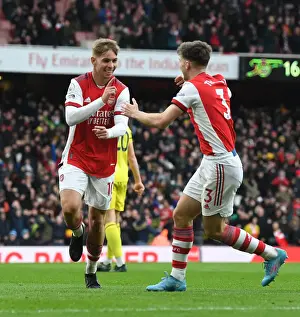 Smith Rowe and Tierney: Arsenal's Celebration of First Goal Against Brentford (2021-22)