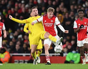 Arsenal v Liverpool Carabao Cup 2021-22 Collection: Smith Rowe vs. Henderson: A Carabao Cup Semi-Final Battle at the Emirates