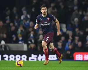 Brighton And Hove Albion V Arsenal 2018-19 Prints: Sokratis in Action: Arsenal vs. Brighton & Hove Albion, Premier League 2018-19