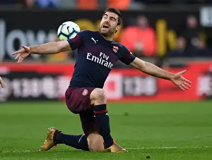 Wolverhampton Wanderers V Arsenal 2018-19 Prints: Sokratis in Action: Arsenal vs. Wolverhampton Wanderers, Premier League 2018-19