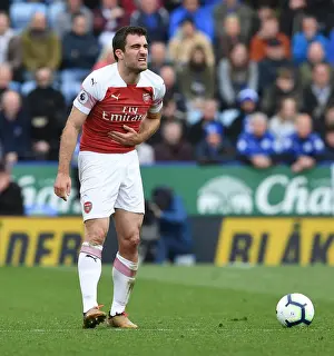 Leicester City V Arsenal 2018-19 Prints: Sokratis of Arsenal in Action against Leicester City - Premier League 2018-19