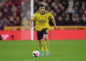 Sokratis of Arsenal in Action against Sheffield United (Premier League, October 2019)