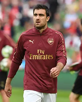 Sokratis of Arsenal: Pre-Season Readiness at Arsenal v Chelsea, 2018 (Dublin)
