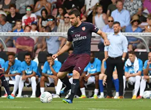 Sokratis Papastathopoulos of Arsenal in Pre-Season Action against Borehamwood (2018)