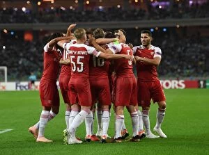 Images Dated 4th October 2018: Sokratis Scores: Arsenal's Europa League Triumph in Baku (2018)
