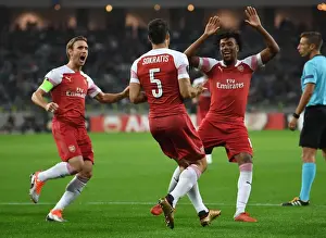Qarabag V Arsenal 2018-19 Prints: Sokratis Scores: Arsenal's Victory over Qarabag in Europa League Group E