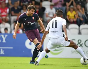 Borehamwood V Arsenal 2018-19 Prints: Sokratis vs. Balanta: Clash in Arsenal's Pre-Season Friendly against Borehamwood