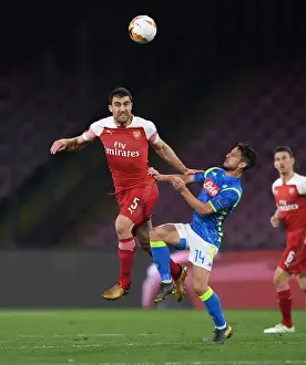 Sokratis vs. Dries Mertens: Heading Battle in Arsenal's Europa League Clash with Napoli