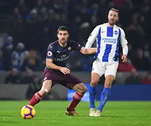 Brighton And Hove Albion V Arsenal 2018-19 Prints: Sokratis vs Murray: A Football Battle at the Heart of the Premier League (December 2018)