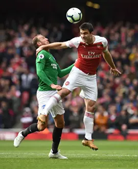 Sokratis vs Murray: Intense Heading Battle at Arsenal vs Brighton Premier League Match