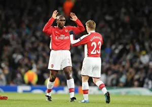 Sol Campbell and Andrey Arshavin (Arsenal). Arsenal 5: 0 FC Porto, UEFA Champions League First Knockout Round