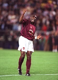 Campbell Sol Collection: Sol Campbell (Arsenal) celebrates at the end of the match