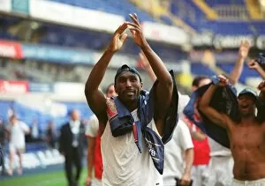 Images Dated 7th April 2005: Sol Campbell (Arsenal) celebrates winning the League