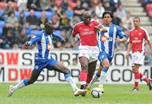 Wigan Athletic v Arsenal 2009-10 Gallery: Sol Campbell (Arsenal) Mohamed Diame (Wigan). Wigan Athletic 3: 2 Arsenal