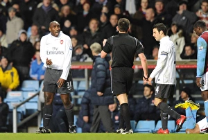 Aston Villa v Arsenal 2009-10 Gallery: Sol Campbell (Arsenal) talks to the referee. Aston Villa 0: 0 Arsenal. Barclays Premier League