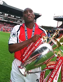 Sol Campbell Celebrates Arsenal's FA Barclaycard Premiership Victory over Everton, Highbury, 2002