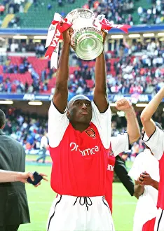 Sol Campbell celebrates after the match. Arsenal 2: 0 Chelsea. The AXA F