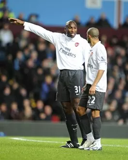 Images Dated 27th January 2010: Sol Campbell and Gael Clichy (Arsenal). Aston Villa 0: 0 Arsenal. Barclays Premier League