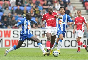 Wigan Athletic V Arsenal 2009-10 Prints: Sol Campbell vs. Mohamed Diame: Wigan Athletic's Upset Over Arsenal in FA Premier League (3-2)