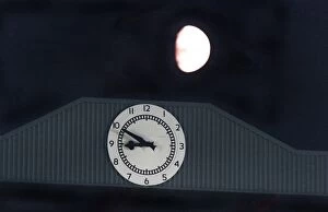Images Dated 8th November 2005: The South Stand Clock and the Moon. Arsenal 3: 0 Blackburn Rovers